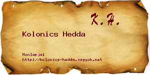 Kolonics Hedda névjegykártya